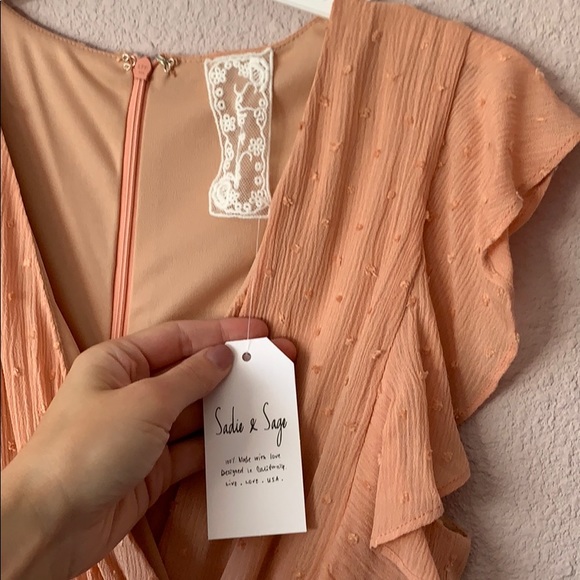 Sadie & Sage peach dress NWT - Picture 2 of 2